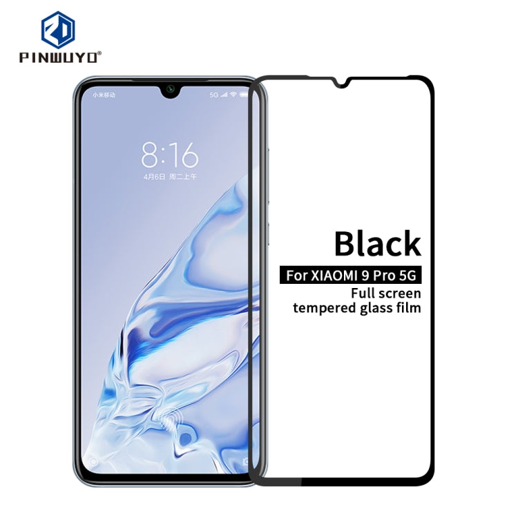 For Xiaomi 9 Pro PINWUYO 9H 2.5D Full Screen Tempered Glass Film(Black) -  by PINWUYO | Online Shopping UK | buy2fix