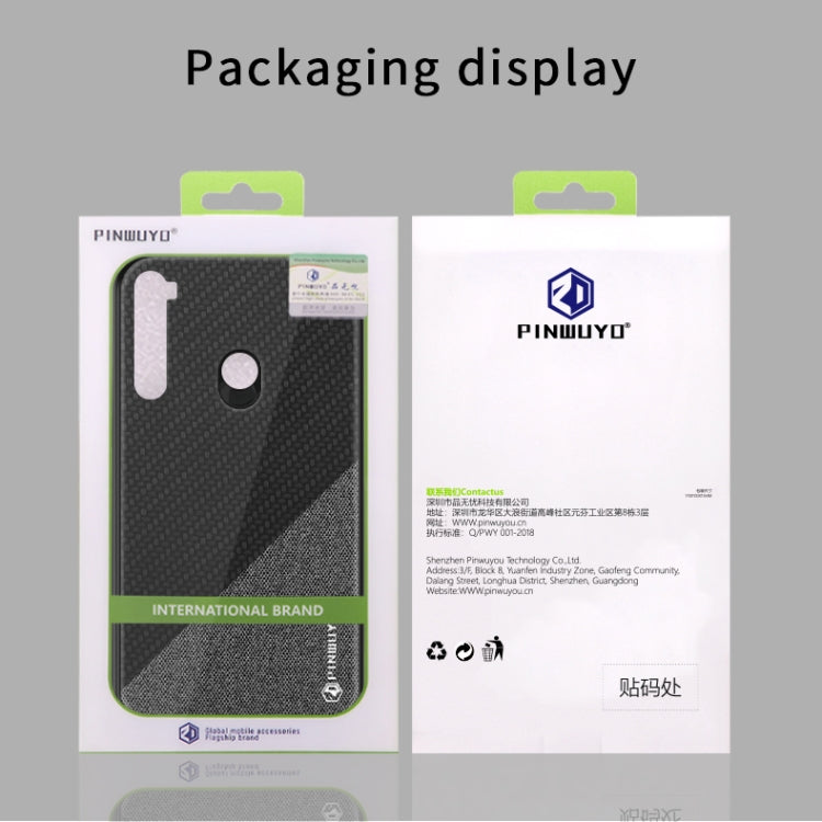 For Xiaomi RedMi Note 8 PINWUYO Rong Series  Shockproof PC + TPU+ Chemical Fiber Cloth Protective Cover(Yellow) - Xiaomi Cases by buy2fix | Online Shopping UK | buy2fix