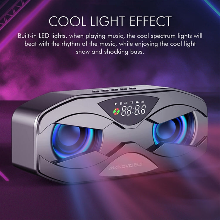 M5 Cool Owl Design Bluetooth Speaker LED Flash Wireless Loudspeaker FM Radio Alarm TF Card(Black) - Desktop Speaker by buy2fix | Online Shopping UK | buy2fix