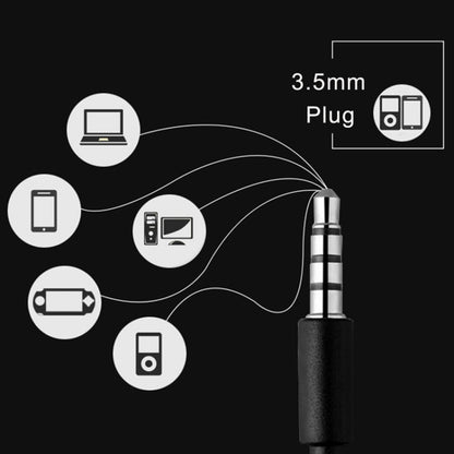 3.5mm Wired Headphones Handsfree Headset In Ear Earphone Earbuds with Mic for Xiaomi Phone MP3 Player Laptop(Black Grey) - In Ear Wired Earphone by buy2fix | Online Shopping UK | buy2fix