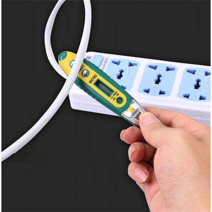 High Precision Electrical Tester Pen Screwdriver 220V AC DC Outlet Circuit Voltage Detector Test Pen with Night Vision, Specification:Digital Display Pen (Card)+Battery - Voltage Detector by buy2fix | Online Shopping UK | buy2fix