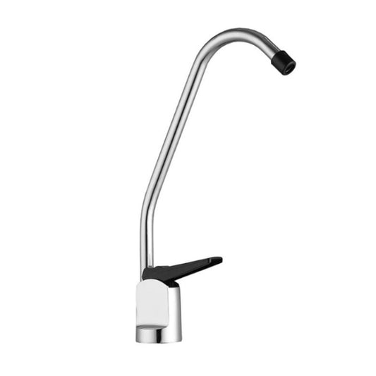 Kitchen Water Purifier Copper Single Cold Basin Gooseneck Shape Faucet(Silver) - Faucets & Accessories by buy2fix | Online Shopping UK | buy2fix