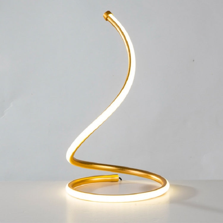 LED Spiral Table Lamp Home Living Room Bedroom Decoration Lighting Bedside Light, Specifications:UK Plug(Gold) - Bedside Light by buy2fix | Online Shopping UK | buy2fix