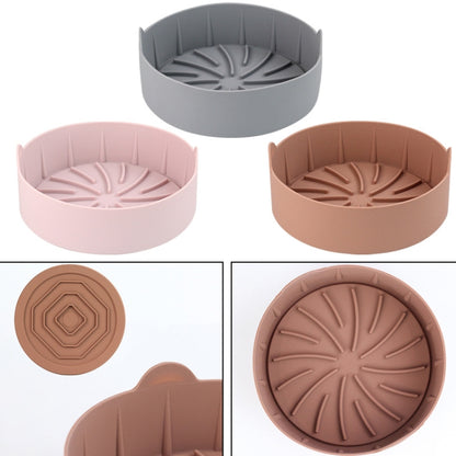 Air Fryer Silicone Grill Pan Accessories, Size: Round 19 cm(Pink) - Baking mat & Bakewares by buy2fix | Online Shopping UK | buy2fix