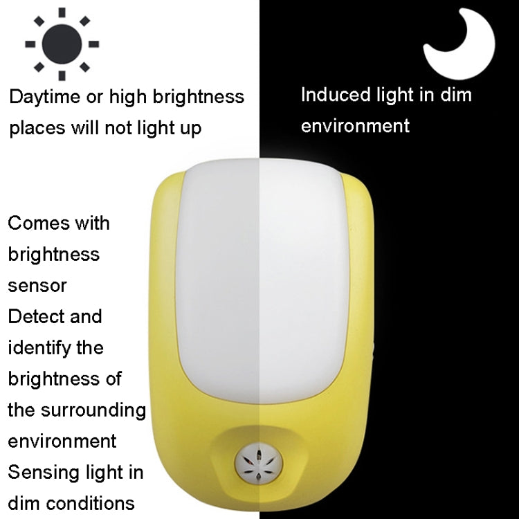 A72 Intelligent LED Sensor Night Light, Plug:US Plug(Yellow) - Sensor LED Lights by buy2fix | Online Shopping UK | buy2fix