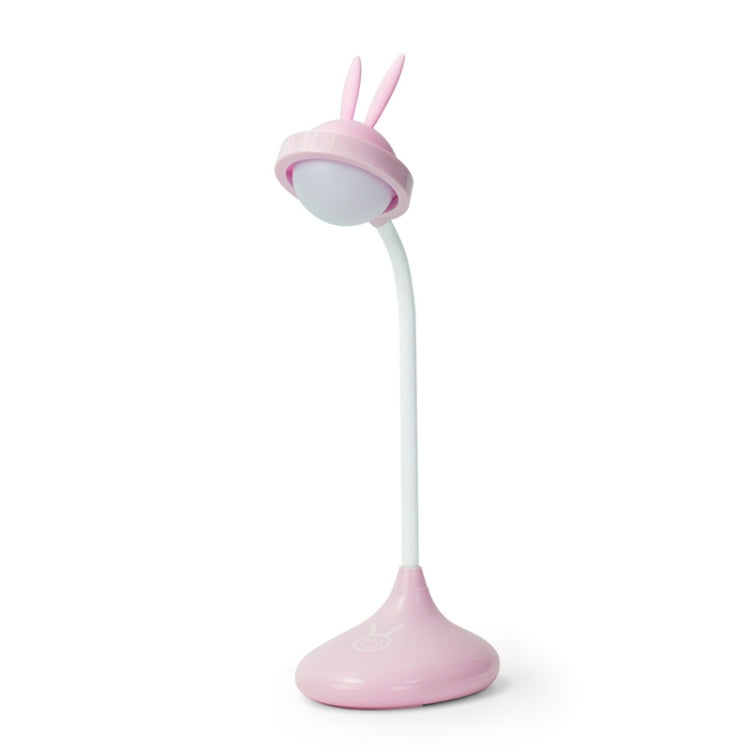 Rabbit Touch Desk Lamp USB Charging Eye Protection Creative Student Reading Bedroom Folding Bedside Light(Pink) - Desk Lamps by buy2fix | Online Shopping UK | buy2fix