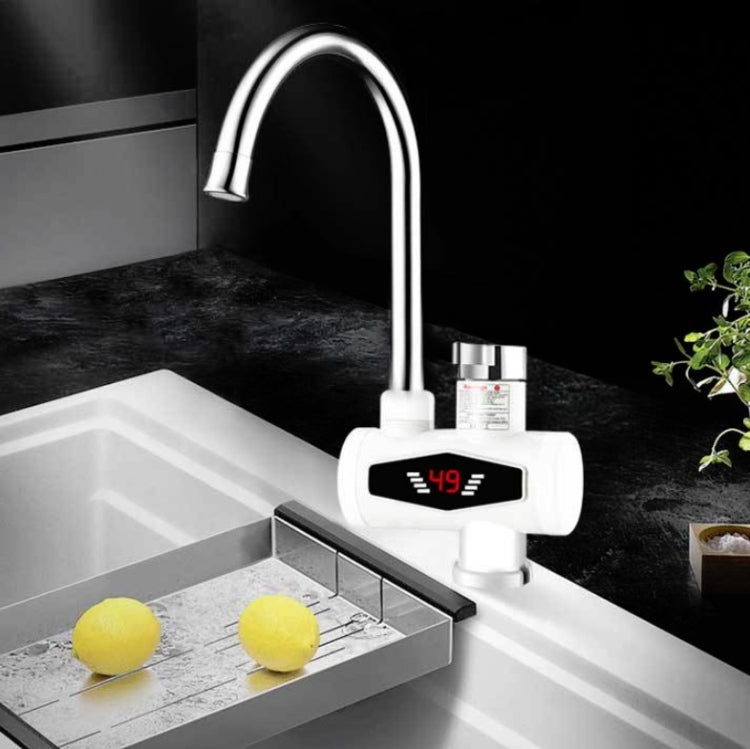 Dynamic Digital Display Instant Heating Electric Hot Water Faucet Kitchen&Domestic Hot&Cold Water Heater EU Plug, Style:With Shower Head - Faucets & Accessories by buy2fix | Online Shopping UK | buy2fix