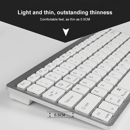 X5 Ultra-Thin Mini Wireless Keyboard + Wireless Mouse Set, Support Win / Android / IOS System(Silver) - Universal Keyboard by buy2fix | Online Shopping UK | buy2fix