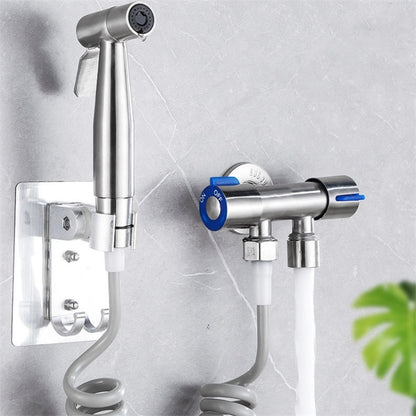 Stainless Steel One-In-Two-Out Multi-Function Three-Way Valve Faucet, Specification: Double 4-point Thread - Faucets & Accessories by buy2fix | Online Shopping UK | buy2fix