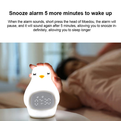 Creative Multifunctional Penguin Silicone Cute Beans Wake Children Sleeping LED Electronic Alarm Clock(Yellow Light) - Novelty Clock by buy2fix | Online Shopping UK | buy2fix