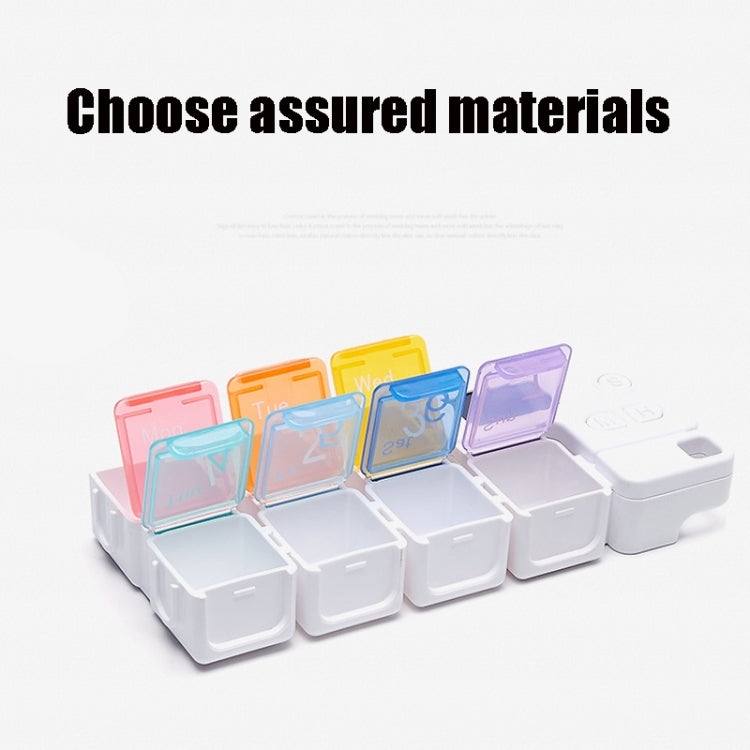 TF-248 7-Cell Smart Timing Reminder Plastic Pill Box Pill Storage Box(Colorful) - Pill Boxes by buy2fix | Online Shopping UK | buy2fix