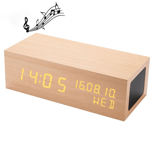 Wooden Clock Bluetooth Speaker(Bluetooth Audio Quality) - Desktop Speaker by buy2fix | Online Shopping UK | buy2fix