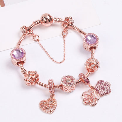 SL125 19cm Women Rose Gold Beaded Bracelet - Bracelets by buy2fix | Online Shopping UK | buy2fix