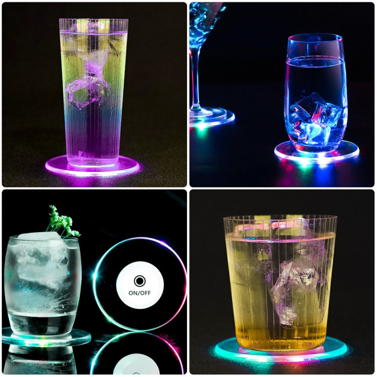 LED Flashing Coaster Bar KTV Cocktail Base Light Luminous Coaster(Round White Light) - Insulation by buy2fix | Online Shopping UK | buy2fix