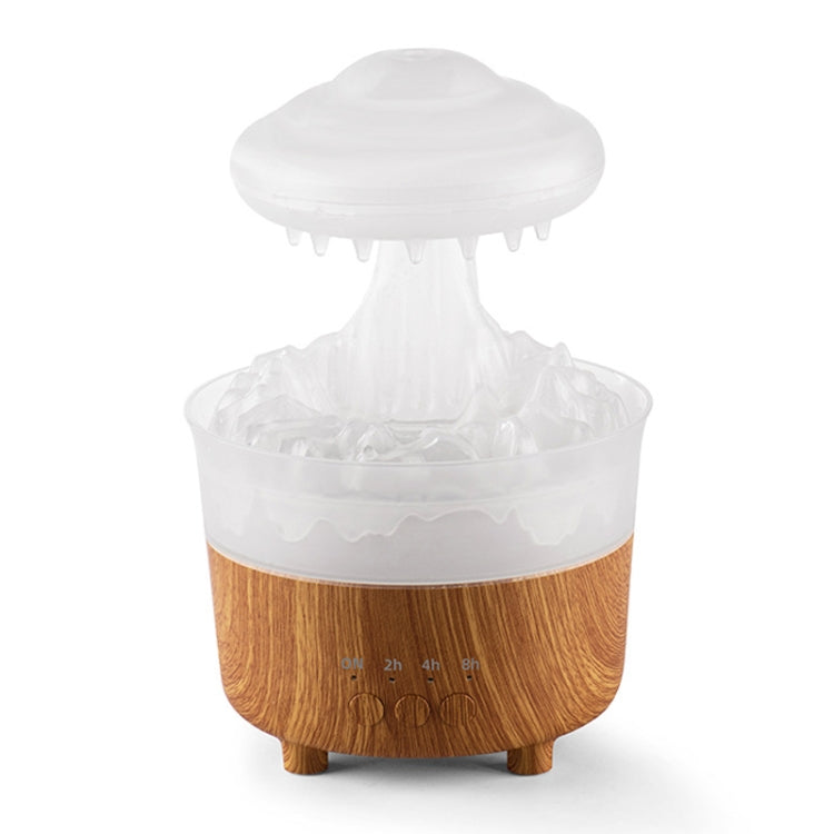 V50 Desktop Colorful Night Light Humidifier Wood Grain Water Drop Aroma Diffuser, Spec: AU Plug(White) - Air Purifiers & Accessories by buy2fix | Online Shopping UK | buy2fix