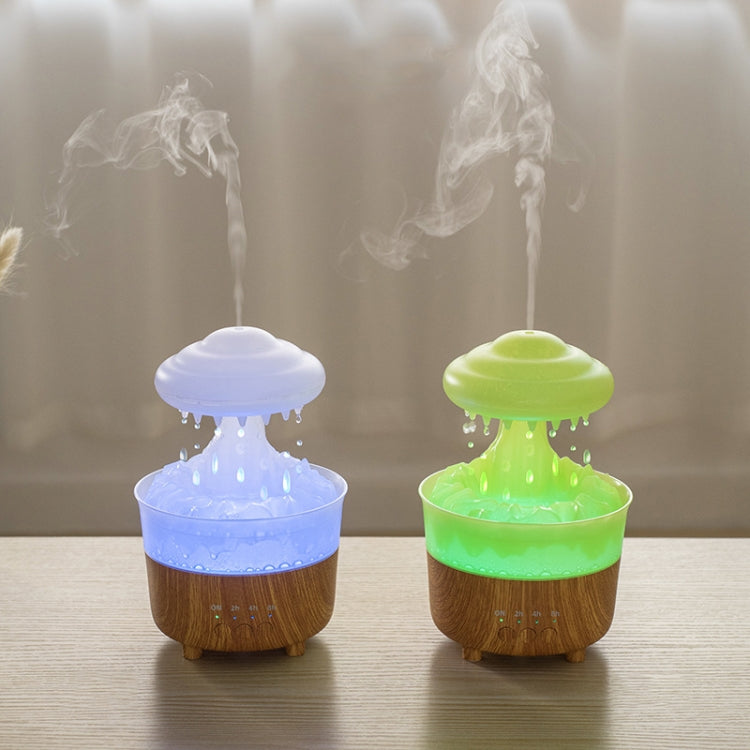 V50 Desktop Colorful Night Light Humidifier Wood Grain Water Drop Aroma Diffuser, Spec: AU Plug(White) - Air Purifiers & Accessories by buy2fix | Online Shopping UK | buy2fix