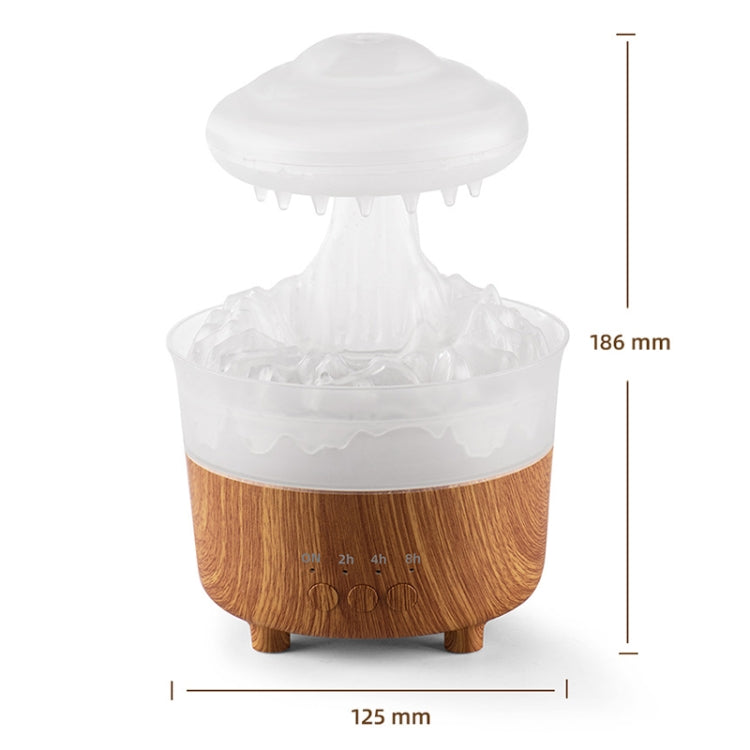 V50 Desktop Colorful Night Light Humidifier Wood Grain Water Drop Aroma Diffuser, Spec: US Plug(White) - Air Purifiers & Accessories by buy2fix | Online Shopping UK | buy2fix