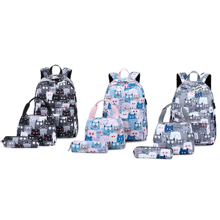 3 PCS / Set 2035 Printed Backpack Large-Capacity Leisure Computer Backpack Student School Bag(Grey) - Double-shoulder Bags by buy2fix | Online Shopping UK | buy2fix