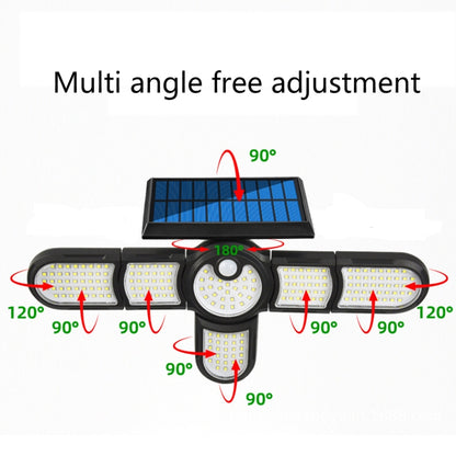 Garden Solar Wall Light Outdoor Waterproof Lawn Light Landscape Corridor Small Street Light, Spec: 5-Head 172 LED - Solar Lights by buy2fix | Online Shopping UK | buy2fix