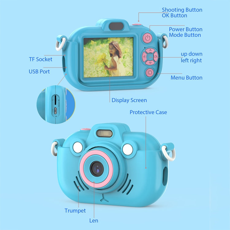 DC502 2.4-Inch 16X Zoom 2.7K Video Recording Children Digital Camera, Color: Pink + 32G(US Plug) - Children Cameras by buy2fix | Online Shopping UK | buy2fix