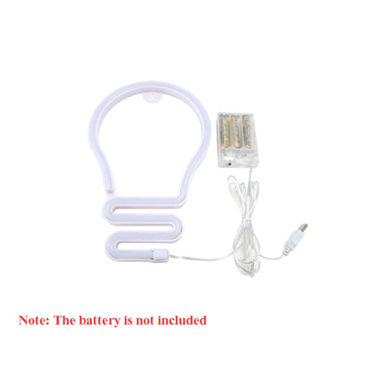 Bulb Neon Light Battery USB Dual-Power LED Decorative Modeling Lamp(Warm Light) - Holiday Lights by buy2fix | Online Shopping UK | buy2fix