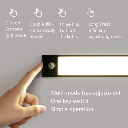 Intelligent Automatic Human Body Induction Wireless LED Lamp 40cm(Black + Neutral Light) - Sensor LED Lights by buy2fix | Online Shopping UK | buy2fix