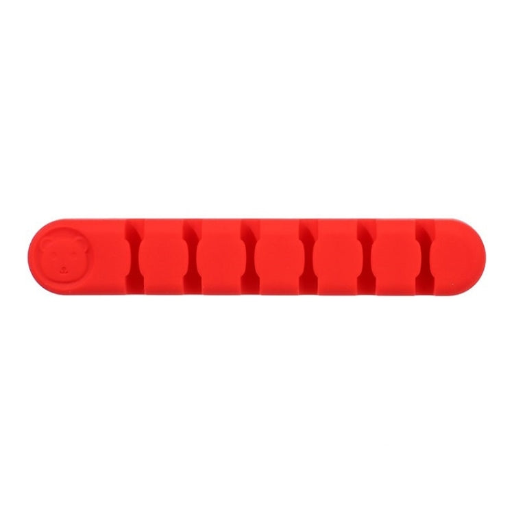 6 Holes Bear Silicone Desktop Data Cable Organizing And Fixing Device(Red) - Cable Organizer by buy2fix | Online Shopping UK | buy2fix