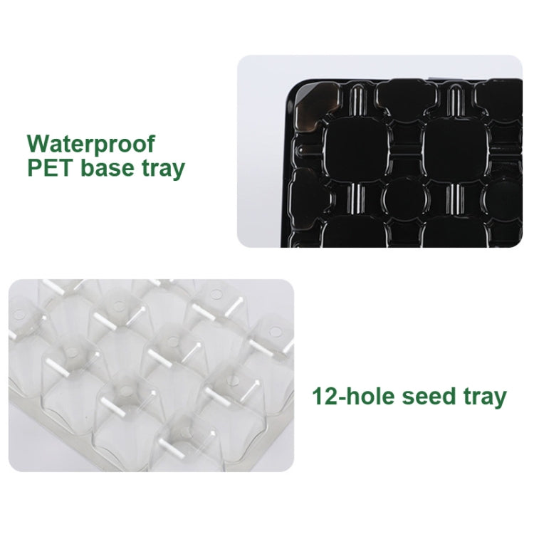 5 Set Plant Seed Starter Trays Kit,Seedling Tray Starter With Grow Light(Black) - Planting Bags by buy2fix | Online Shopping UK | buy2fix