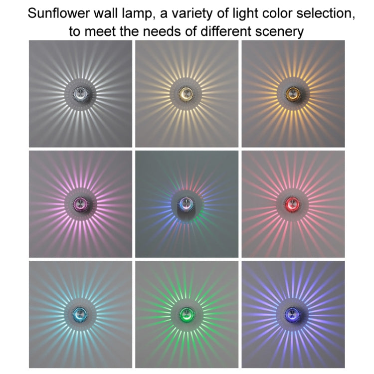 LED Aluminum Aisle Light Sunflower Corridor Lamp Decorative Light, Power source: Invisible Installation 1W(Yellow) - Novelty Lighting by buy2fix | Online Shopping UK | buy2fix