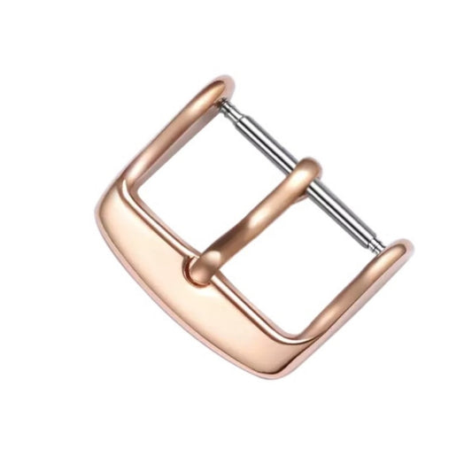 5pcs IP Plated Stainless Steel Pin Buckle Watch Accessories, Color: Rose Gold 14mm - Watch Accessories & Parts by buy2fix | Online Shopping UK | buy2fix