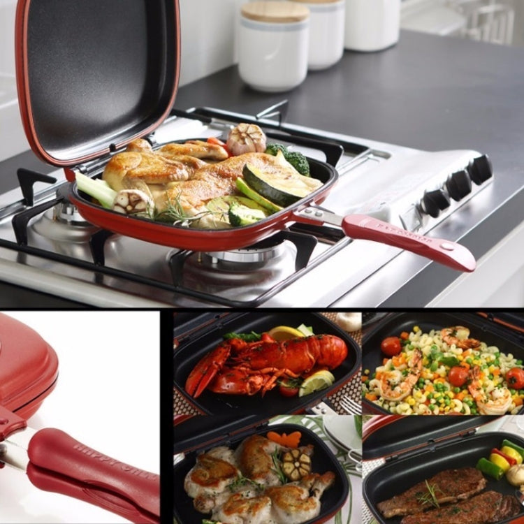 Household Pan Double Side Grill Fry Pan Cookware Double Face Pan(28cm) - Pans by buy2fix | Online Shopping UK | buy2fix