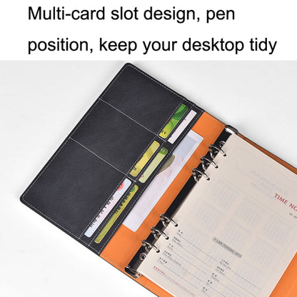 A5 Business Loose-leaf Notebook Office Stationery Leather PU Notepad(Deep Gray) - Notebooks by buy2fix | Online Shopping UK | buy2fix