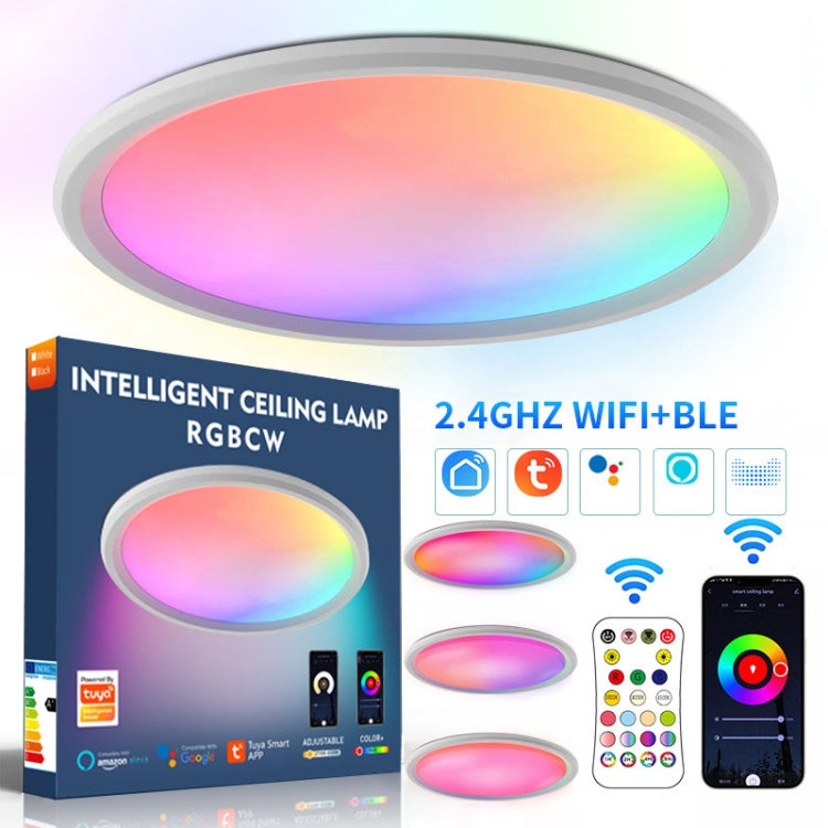 WiFi Bluetooth 2.4G Remote Control LED Ceiling Light, Voltage: US Standard 110V-130V(RGBCW White) - Smart Light Bulbs by buy2fix | Online Shopping UK | buy2fix