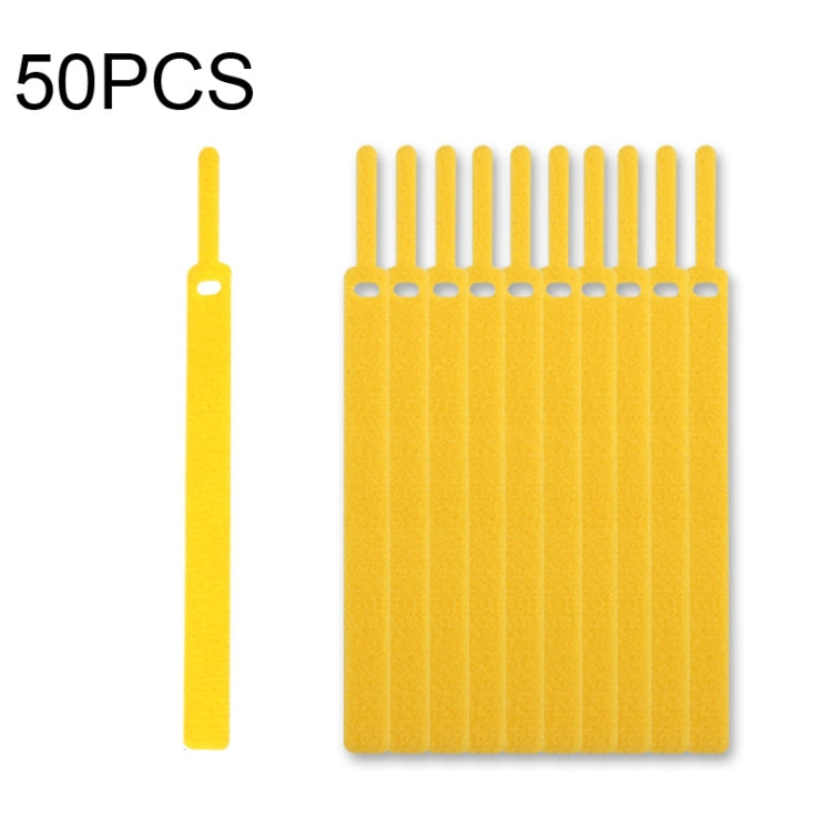 50 PCS Needle Shape Self-adhesive Data Cable Organizer Colorful Bundles 12 x 145mm(Yellow) - Cable Organizer by buy2fix | Online Shopping UK | buy2fix