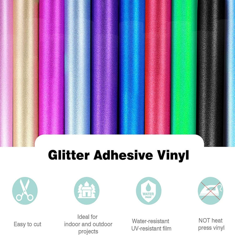 30 x 50cm Glitter Adhesive Craft Permanent Vinyl Film For Cup Wall Glass Decor(Blue) - Sticker by buy2fix | Online Shopping UK | buy2fix