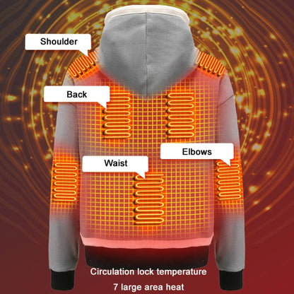 USB Smart Electric Heating Warming Thickened Hooded Sweatshirt, Size: M(Grey) - Hoodie by buy2fix | Online Shopping UK | buy2fix