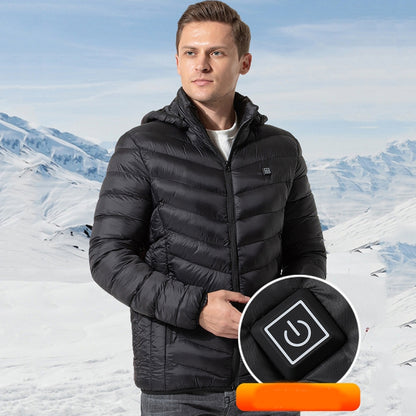 4 Zone Black  USB Winter Electric Heated Jacket Warm Thermal Jacket, Size: M - Down Jackets by buy2fix | Online Shopping UK | buy2fix