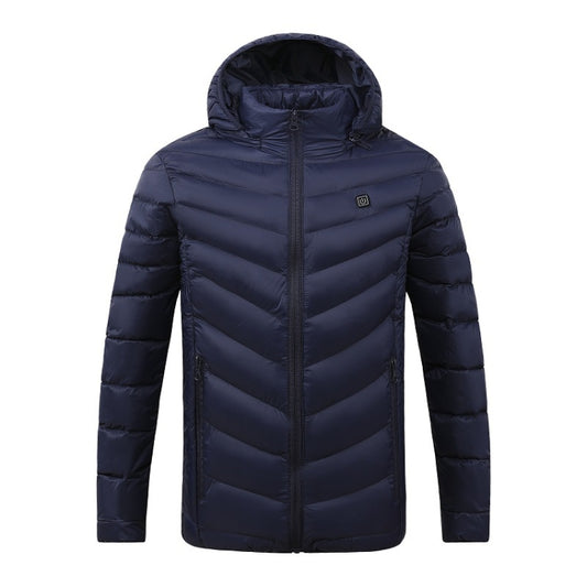4 Zone Blue USB Winter Electric Heated Jacket Warm Thermal Jacket, Size: M - Down Jackets by buy2fix | Online Shopping UK | buy2fix