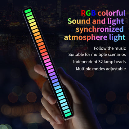 RGB Sound-controlled Rhythmic Response Lights Music Ambient LED Pick-up Lights Charging(16 Light+APP White) - Novelty Lighting by buy2fix | Online Shopping UK | buy2fix