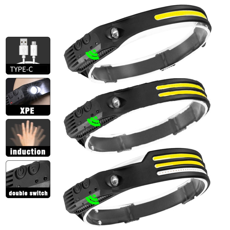 W689-2 White+Warm Light  USB Rechargeable Motion Sensor Headlamp COB Outdoor Fishing Flashlight - Headlamp by buy2fix | Online Shopping UK | buy2fix