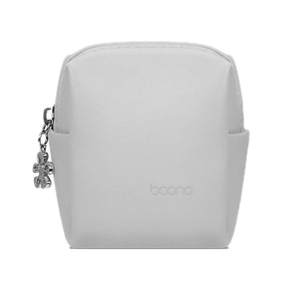 Baona BN-G003 Leather Mini Portable Multifunctional Digital Storage Bag(Zipper Gray) - Digital Storage Bag by Baona | Online Shopping UK | buy2fix