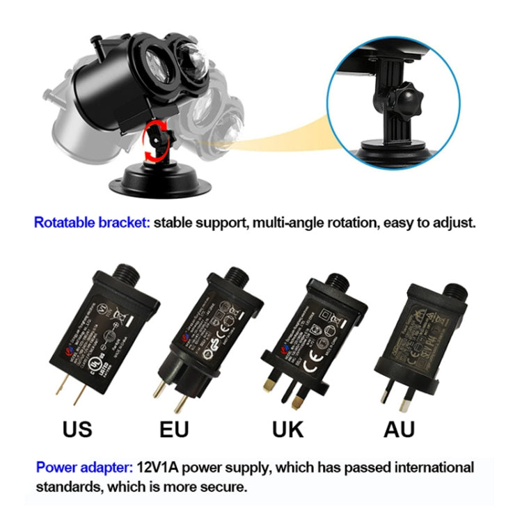 16 Cards UK Plug Color Card Pattern 9W Christmas Projection Light Remote Control Snow Light - Christmas Decoration Lamps by buy2fix | Online Shopping UK | buy2fix