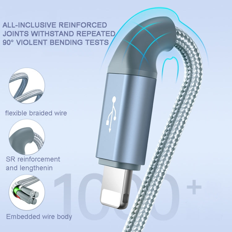 ROMOSS CB25 3 In 1 3.5A  8 Pin + Micro USB + Type C/USB-C Cable 1.5m(Blue) - Multifunction Cable by ROMOSS | Online Shopping UK | buy2fix