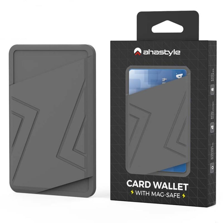 For IPhone 12 / 13 / 14 Series AhaStyle PT133-C Silicone Magnetic Card Case(Black) - Others Accessories by AhaStyle | Online Shopping UK | buy2fix