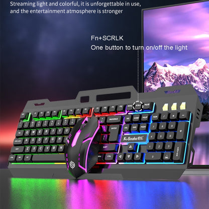 K-Snake Mechanical Feel Keyboard Mouse Kit USB Wired 104 Keycaps Computer Keyboard, Style: Single Keyboard (Black) - Wired Keyboard by K-Snake | Online Shopping UK | buy2fix