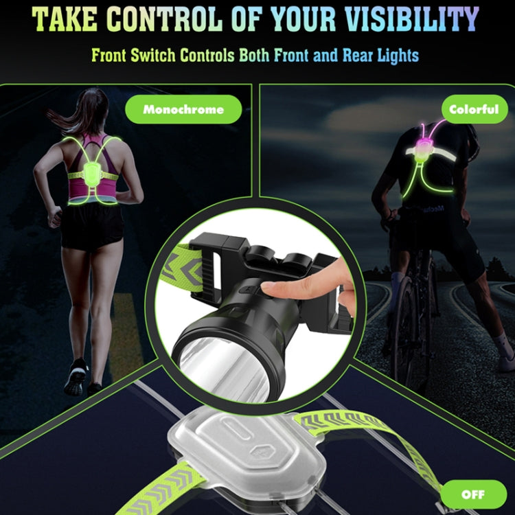 LED Running Lights Outdoor Sports Walking Riding Warning Lighting Vest Night Running Night Fishing Lights(White) - Camping Lighting by buy2fix | Online Shopping UK | buy2fix