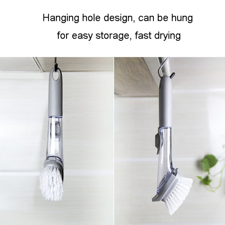 Kitchen Long Handle Automatic Liquid Filling Non-Stick Pan Scrubber Brush Cleaning Brush, Style: Brush+Sponge - Cleaning Tools by buy2fix | Online Shopping UK | buy2fix