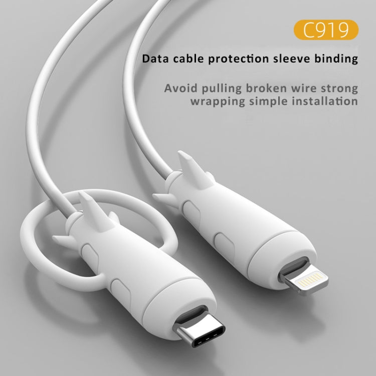 Data Line Protector For IPhone USB Type-C Charger Wire Winder Protection, Spec: Single Head Band Black - Cable Organizer by buy2fix | Online Shopping UK | buy2fix