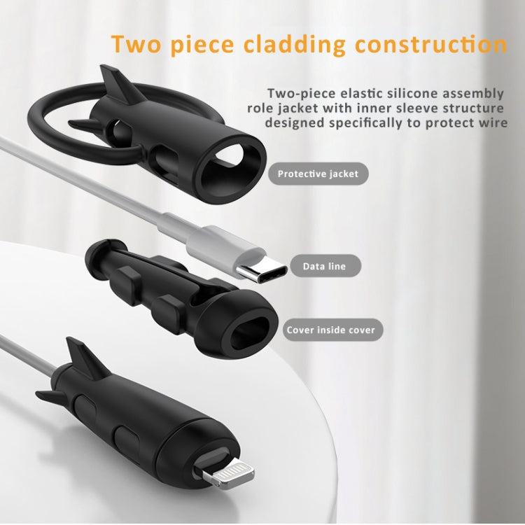 Data Line Protector For IPhone USB Type-C Charger Wire Winder Protection, Spec: Single Head Band Black - Cable Organizer by buy2fix | Online Shopping UK | buy2fix