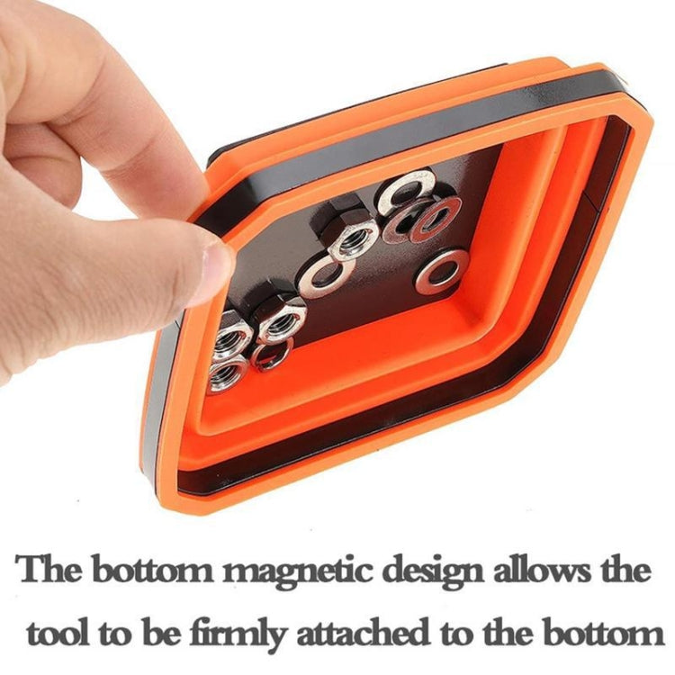 Square Silicone Foldable Magnetic Parts Tray For Small Parts And Tools(Orange) - Storage Bags & Boxes by buy2fix | Online Shopping UK | buy2fix